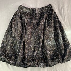 Vintage NIC+ZOE Black and Gold A-Line Bubble Hem Skirt size 4